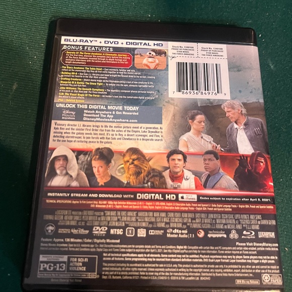 Star Wars The Force Awakens Blu-Ray + DVD movie - Picture 2 of 6